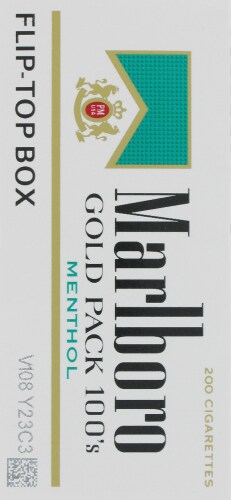 Marlboro Menthol Gold 100s Cigarettes Perspective: right