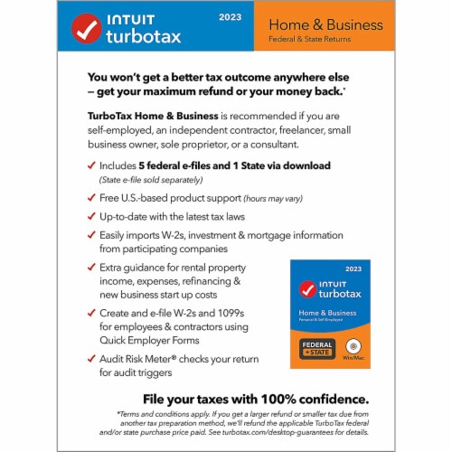 Intuit TurboTax Desktop Home Bus TY2023 Retail DVD PKG Perspective: right