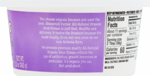 Shamrock Farms Organic Sour Cream Perspective: right