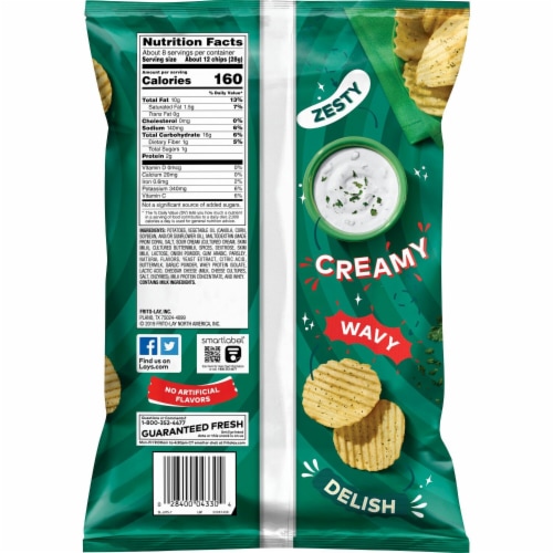 Lay's® Ranch Wavy Potato Chips Perspective: right