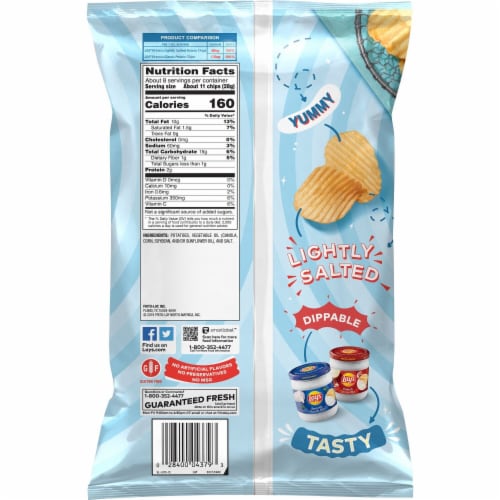 Lay's® Lightly Salted Wavy Potato Chips Perspective: right