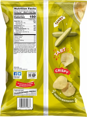 Lay's® Dill Pickle Potato Chips Party Size Perspective: right