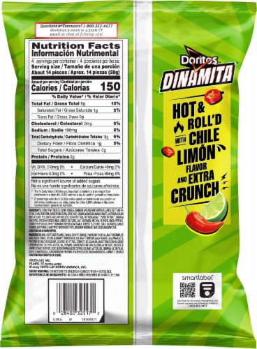 Doritos Dinamita® Chile Limon Rolled Tortilla Chips Perspective: right