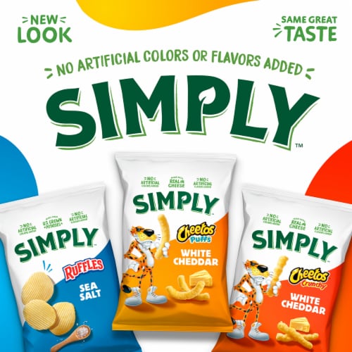 Cheetos Simply Cheese Flavored Snacks Puffs White Cheddar