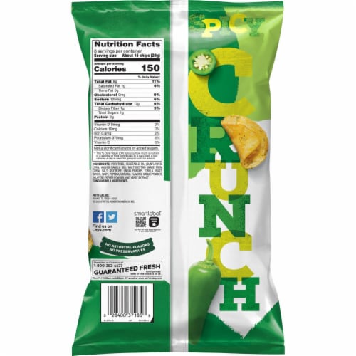 Lay's® Kettle Cooked Jalapeño Kettle Potato Chips Perspective: right