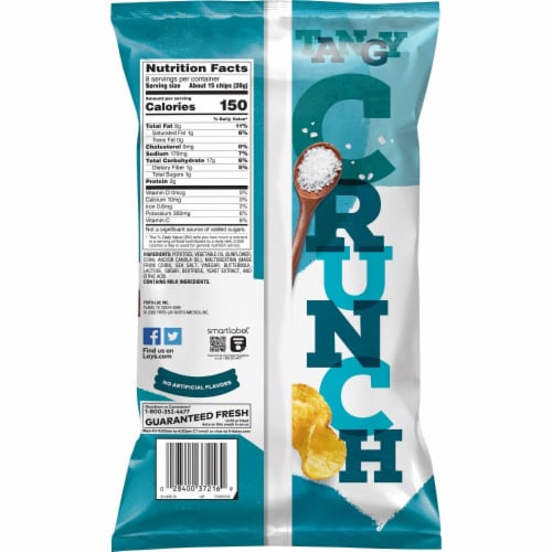 Lay's® Kettle Cooked Sea Salt and Vinegar Kettle Potato Chips Perspective: right