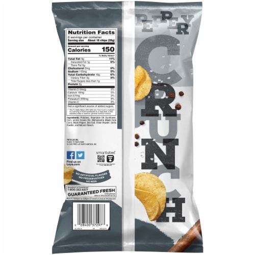 Lay's® Kettle Cooked Salt and Cracked Pepper Kettle Potato Chips Perspective: right