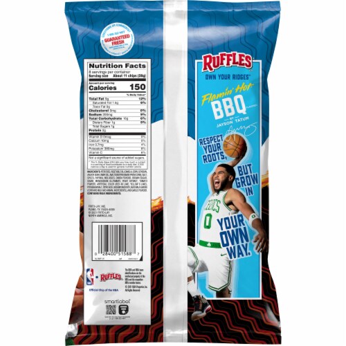 Ruffles® Flamin' Hot BBQ Potato Chips Perspective: right