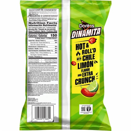 Doritos Dinamita® Chile Limon Rolled Tortilla Chips Perspective: right
