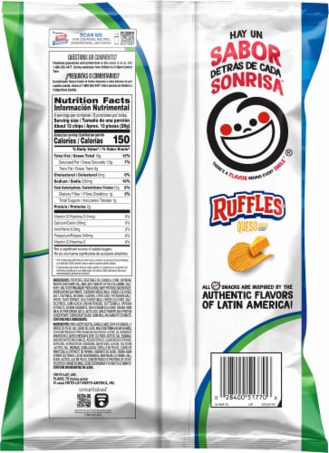 Ruffles® Queso Cheese Potato Chips Perspective: right