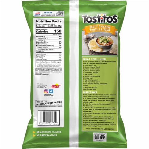 Tostitos® Hint of Lime Flavored Tortilla Chips Perspective: right