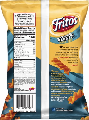 Fritos® Honey BBQ Flavor Twists Corn Chips Perspective: right