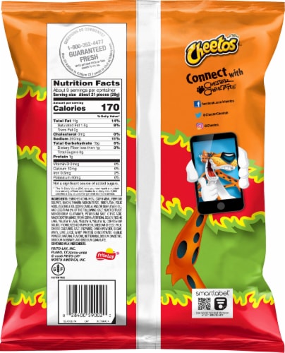  Cheetos Flamin' Hot Chips, Gluten Free Snacks, 8.5oz Bag