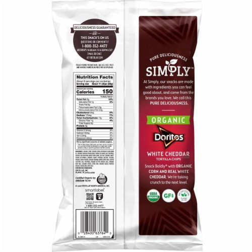 Doritos® Simply Organic White Cheddar Flavored Tortilla Chips Perspective: right