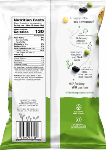 Off the Eaten Path® Rice Peas and Black Beans Veggie Crisps Perspective: right