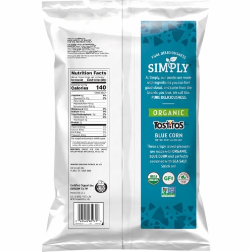 Tostitos® Simply Organic Blue Corn Tortilla Chips Party Size Perspective: right
