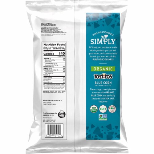 Tostitos® Simply Organic Blue Corn Tortilla Chips Party Size Perspective: right