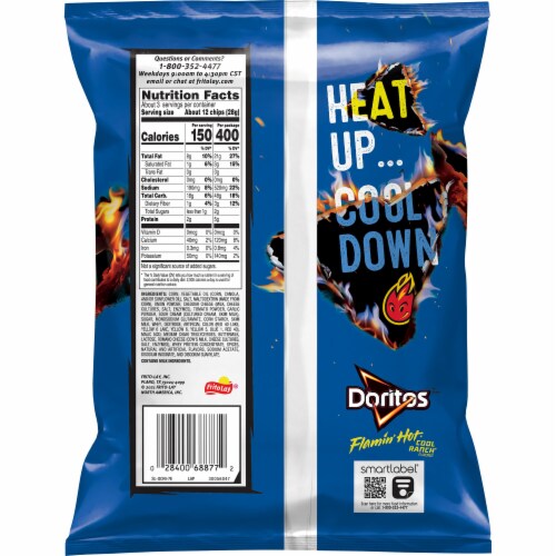 Doritos® Flamin' Hot Cool Ranch Flavored Tortilla Chips Perspective: right