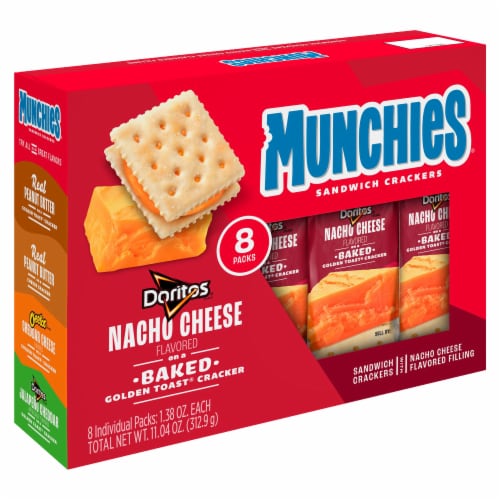 Munchies Nacho Cheese Flavored Sandwich Crackers Perspective: right