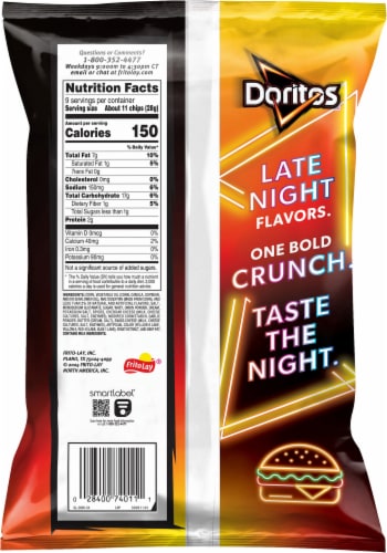 Doritos® Late Night Sizzlin' Cheeseburger Tortilla Chips Perspective: right