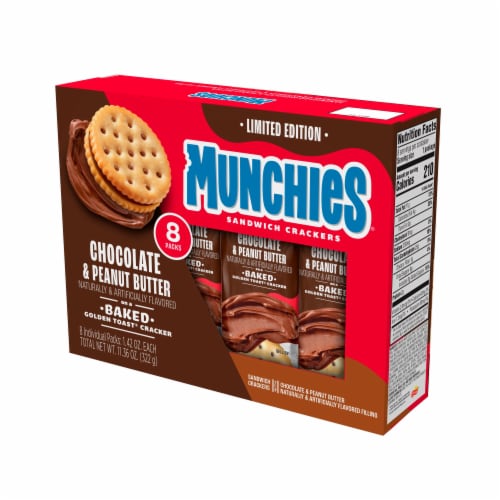Munchies® Chocolate & Peanut Butter on Baked Golden Toast Cracker Packs Perspective: right