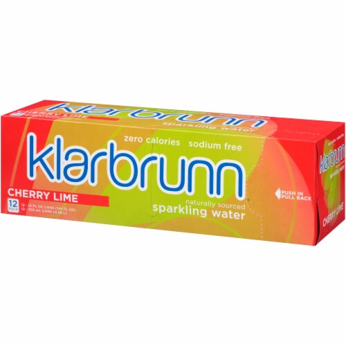 Klarbrunn® Cherry Lime Flavored Sparkling Water Cans Perspective: right