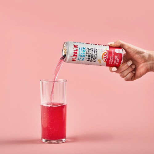 BUBBL'R Cranberry Grapefruit Sparkl’r Antioxidant Sparkling Water Cans Perspective: right