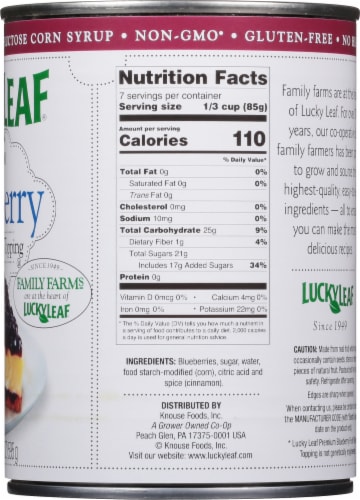 Lucky Leaf Premium Blueberry Fruit Filling & Topping Perspective: right