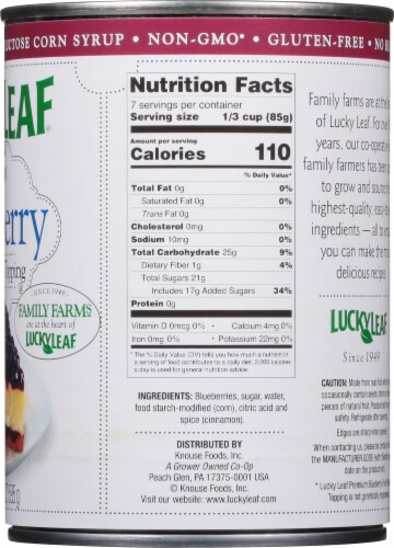 Lucky Leaf Premium Blueberry Fruit Filling & Topping Perspective: right