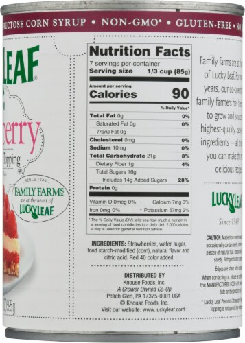 Lucky Leaf® Premium Stawberry Fruit Filling and Topping Perspective: right