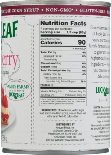 Lucky Leaf® Premium Stawberry Fruit Filling and Topping Perspective: right