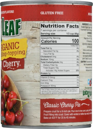 Lucky Leaf® Cherry Organic Fruit Filling Perspective: right