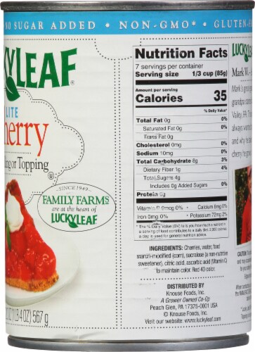 Lucky Leaf® Lite Cherry Fruit Filling & Topping Perspective: right