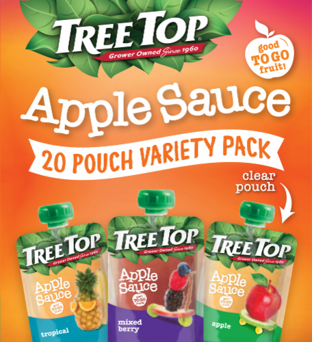 Tree Top Tropical Apple & Mixed Berry Apple Sauce Variety Pack Perspective: right