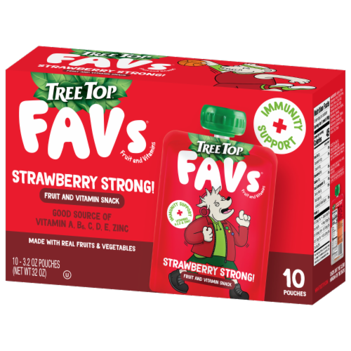 Tree Top® Favs® Strawberry Fruit and Vitamins Pouches Perspective: right