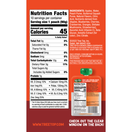 Tree Top® Favs® Feelin' Peachy! Fruit and Vitamin Pouches Perspective: right