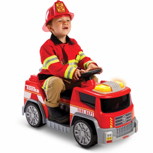 Huffy Tonka 6V Battery Powered Ride-On Fire Truck Mini Quad - Red Perspective: right