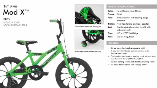 Huffy Mod X Boys Bike - Neon Green Perspective: right