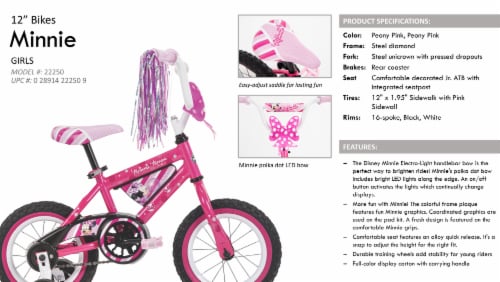 Huffy Girls' 12 in. Disney Minnie Mouse Bike, Pink