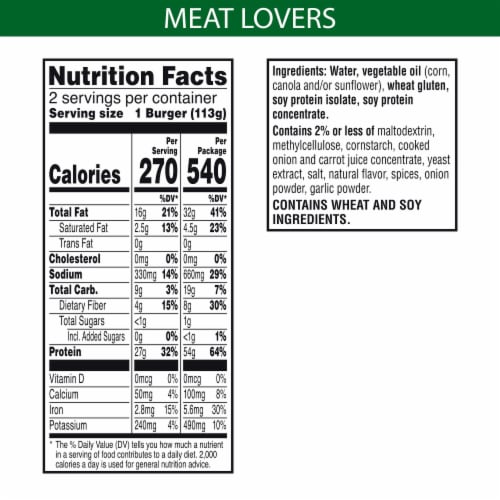 MorningStar Farms® Meat Lovers Veggie Burgers Perspective: right