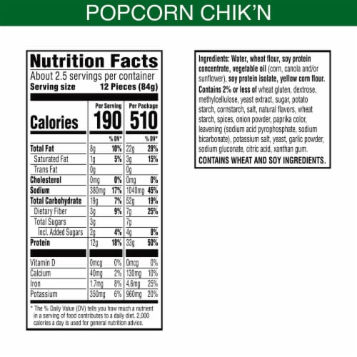 MorningStar Farms Veggitizers Original Meatless Popcorn Chicken Perspective: right