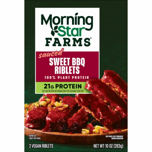 MorningStar Farms® Sweet BBQ Vegan Sauced Riblets Perspective: right