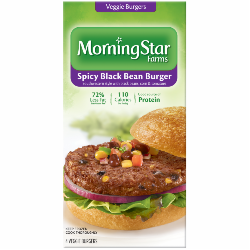 MorningStar Spicy Black Bean Burger 4 Count, 4 ct / 2.38 oz - Kroger