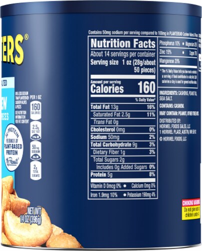 Planters® Lightly Salted Cashew Halves & Pieces Perspective: right