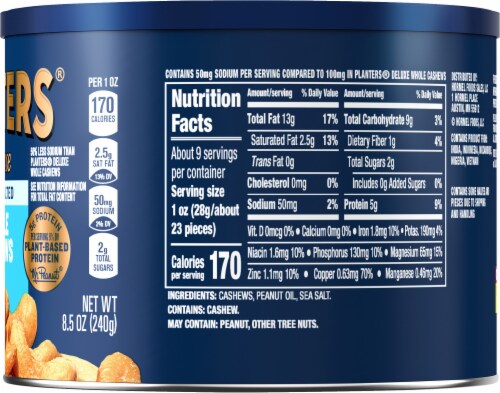 Planters Lightly Salted Whole Cashews Perspective: right