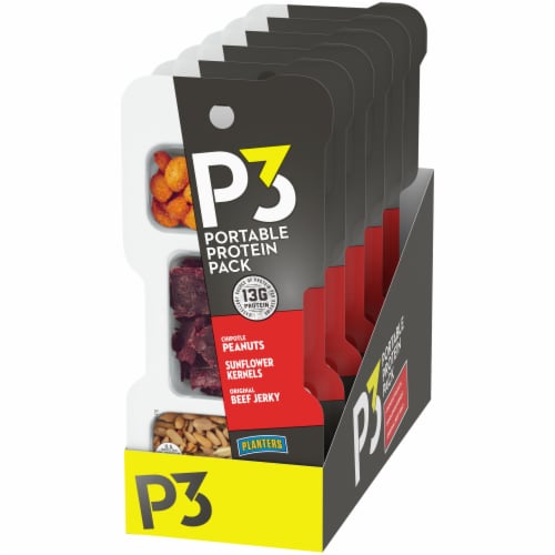 P3 Chipotle Peanuts Original Beef Jerky and Sunflower Kernels Portable Protein Pack Perspective: right