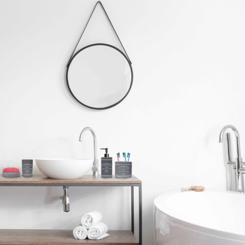 Blue Donuts Grey 4 Piece Paris Bathroom Accessories Set Soap Dispenser Toothbrush Holder Soap Perspective: right