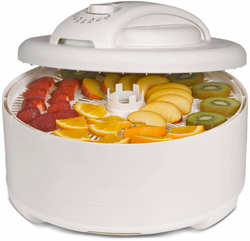 Nesco FD-60 Snackmaster Express Food Dehydrator for Great Jerky and Snacks,  4 Trays, 13.5 X 9.75, white and grey