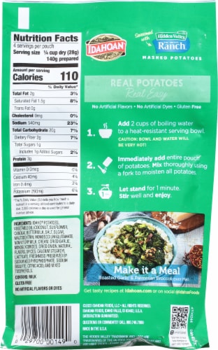 Idahoan® Mashed Potatoes Seasoned with Hidden Valley® Original Ranch® Perspective: right