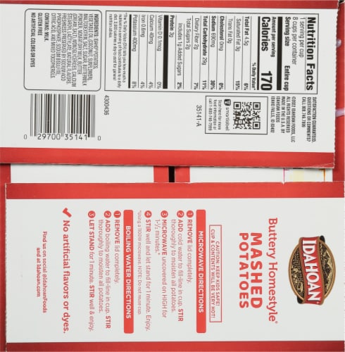 Idahoan® Buttery Homestyle® Mashed Potatoes Cups Perspective: right